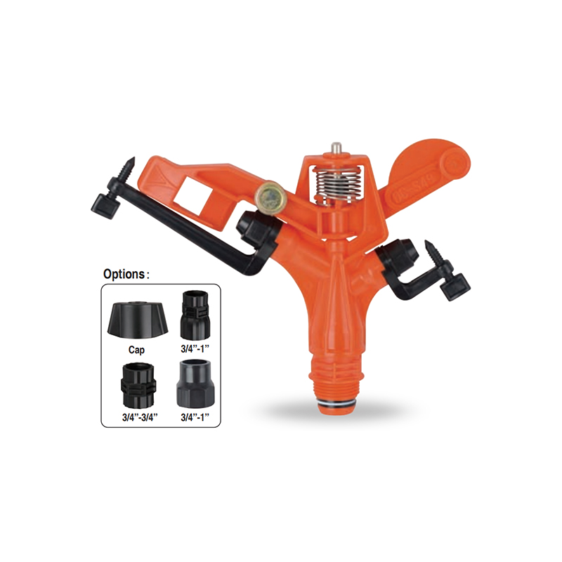 Arroseur à impact en plastique pour irrigation agricole, couleur orange DC-S49, avec connexion filetée mâle de 3/4 pouces